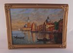 Venetian Scene w/Gondolas by Chris Sparrow