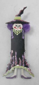 Purple Hair Witch Plaque by Karen Markland