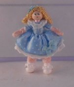 Party Dress Doll in Blue by Sally Reader