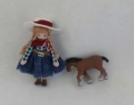 Cow Girl w/Horse One of a Kind by Ethel Hicks