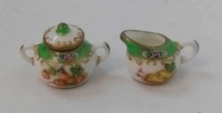 English Fruit Creamer & Sugar by Christopher Whitford