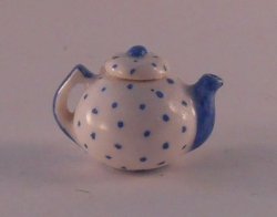 Pokadot Blue Teapot by Valerie Casson