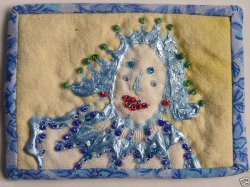 Quilt Wallhanging Beaded Clown