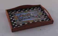 Village Check Serving Tray by Christopher Whitford