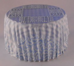 Skirted Table Blue Plaid by Lorraine Scuderi
