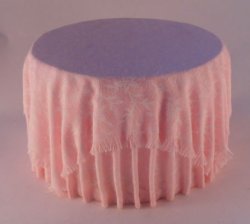 Skirted Table Pink Flower by Lorraine Scuderi