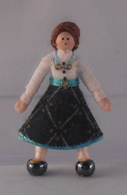Girl in Plaid Dress Doll by Sally Reader