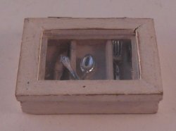 Glass Lid Box Filled w/Cutlery by Cimen