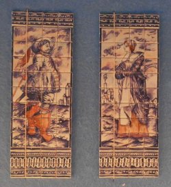 Amsterdam Couple Pair of Tiles by Tiny Ceramics
