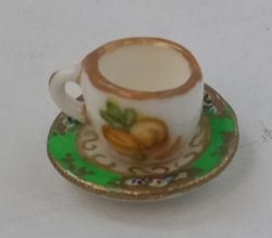 English Fruit Peach Cup & Saucer by Christopher Whitford