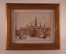 London Watercolor Scene #B by Paola Ojeda