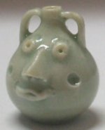 Face Jug w/Celedon Glaze by Troy Schmidt