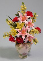 Floral Arrangement in French Urn Vase by Chrysalis Miniatures Floral Arrangement in French Urn Vase by Chrysalis Miniatures