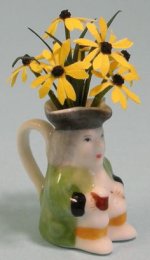 Rudebeckia in Green Toby Jug by Chrysalis Miniatures