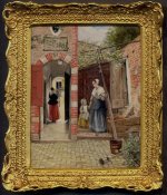 The Courtyard of a House in Delft, de Hooch by Linda McBreen