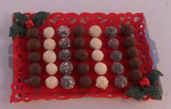 Truffle on Holly Platter by Linda Cummings