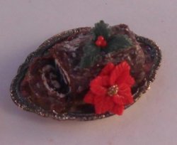 Poinsettia Yule Log by Linda Cummings