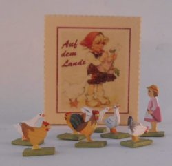 Girl w/Chickens Erzgebirgische Miniaturen