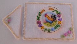 Provencal Coq Embroidered Linens by Christopher Whitford