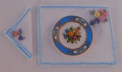 Celeste Blue Embroidered Linens by Christopher Whitford