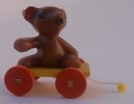 Pull Toy #2 Teddy Bear by Erzgebirgische Miniaturen