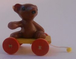 Pull Toy #2 Teddy Bear by Erzgebirgische Miniaturen