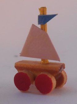 Pull Toy #15 Sailboat by Erzgebirgische Miniaturen