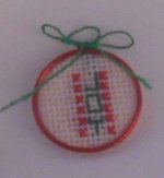 Embroidered Wall Plaque/Ornament Joy Red by Rothenburg Vlillage