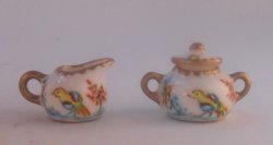 Exotic Bird Creamer & Sugar by Christopher Whitford