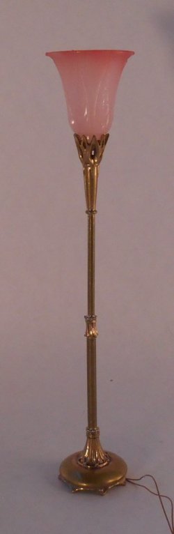 Trumpet Floor Lamp Pink Shade by Jim Pounder