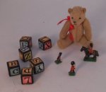 Teddy Bear w/Blocks by Mary Bures