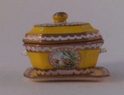 French Peacock Octagon Tureen by Christopher Whitford