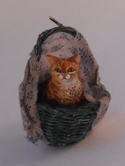 Cat in Basket by David Ward