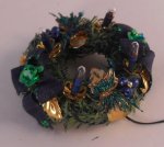 Peacock Fantasy Lighted Wreath by Ingrid Auer