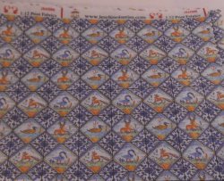Cotton Fabric Castle by Les Chinoiserie