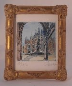 Engraving of Milan by Giorgio Ferrari by Casa Collection