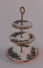Chickadee and Holly 3-tir Tidbit by Christopher Whitford