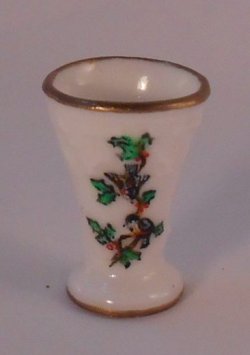 Chickadee and Holly Flared Vase by Christopher Whitford