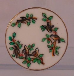 Chickadee and Holly Plate by Christopher Whitford