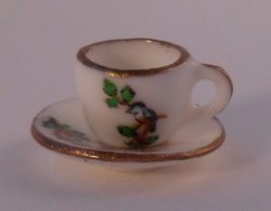 Chickadee and Holly Cup & Saucer by Christopher Whitford