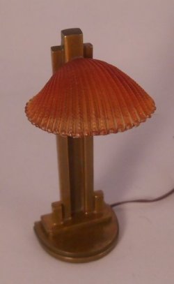 Clam Shell Lamp Amber Shade by Jim Pounder