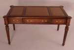 Library Table Brown Leather by Tarbena-Alan Barnes
