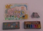 Watercolor Set w/Painting by Bernard Lefebvre