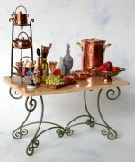 Table Green Metal with Chamois Corian Top by Jason Getzan Table Green Metal with Chamois Corian Top by Jason Getzan