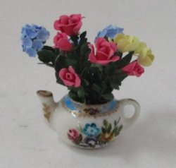 Celeste Blue Filled w/Flowers by Artistic Floral & Whitford