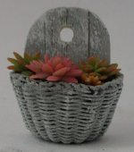 Flowers in Wall Planter 19-10 by by Anna Wybranowska