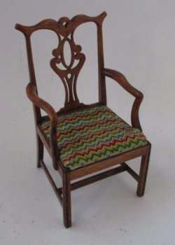 Chippendale Carver Chair w/Pettipoint by Tarbena/Alan Barnes