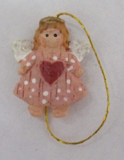 Angel Christmas Ornament Pink Heart Estate701