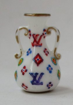LV Monogram Designer Handled Vase by Christopher Whitford