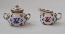 LV Monogram Designer Creamer & Sugar by Christopher Whitford